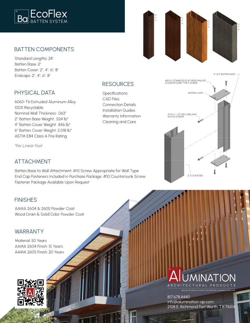 Alumination Batten Product Data Sheet